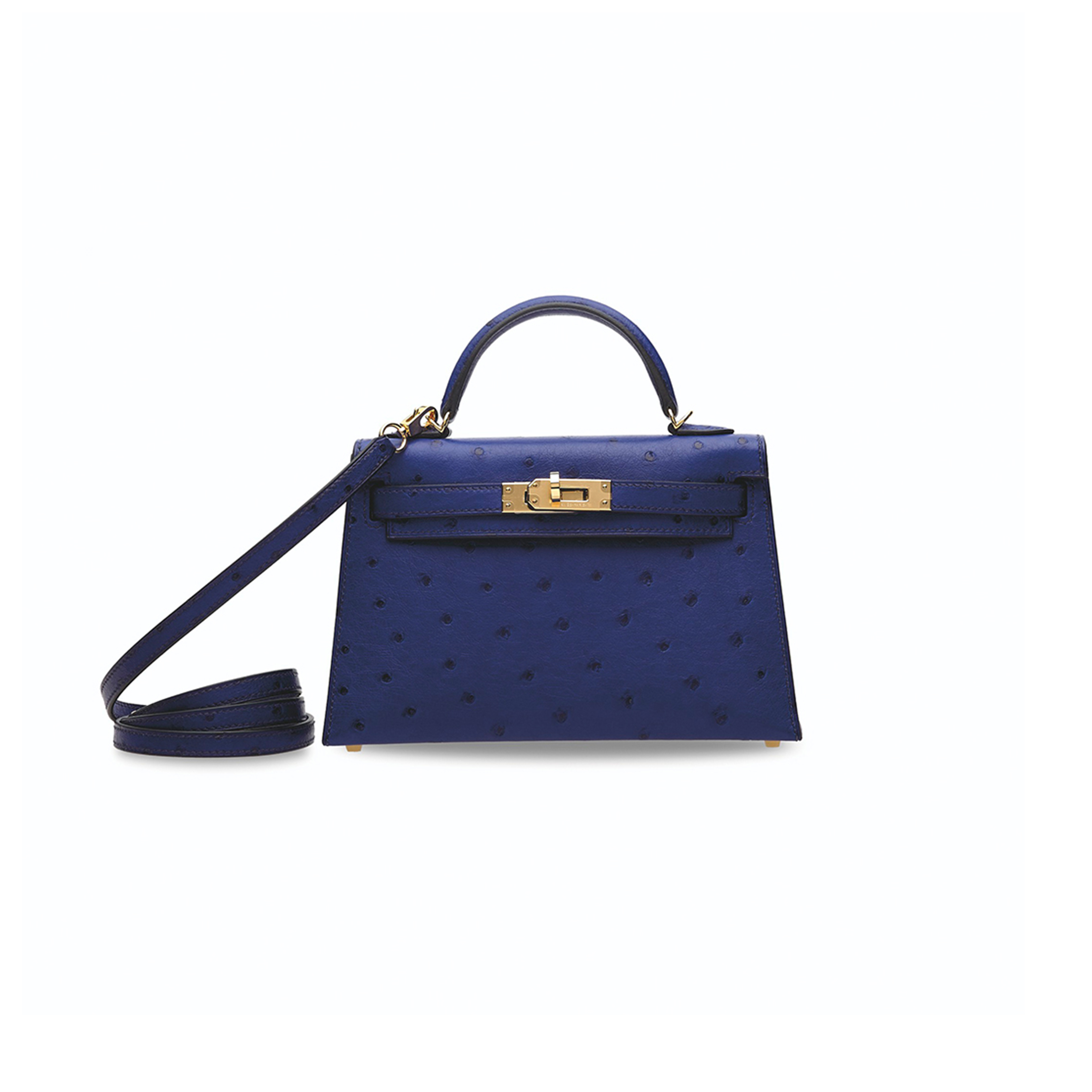 H**mes master ostrich mini kelly 20 ii with gold hardware (19*12*5.5cm)